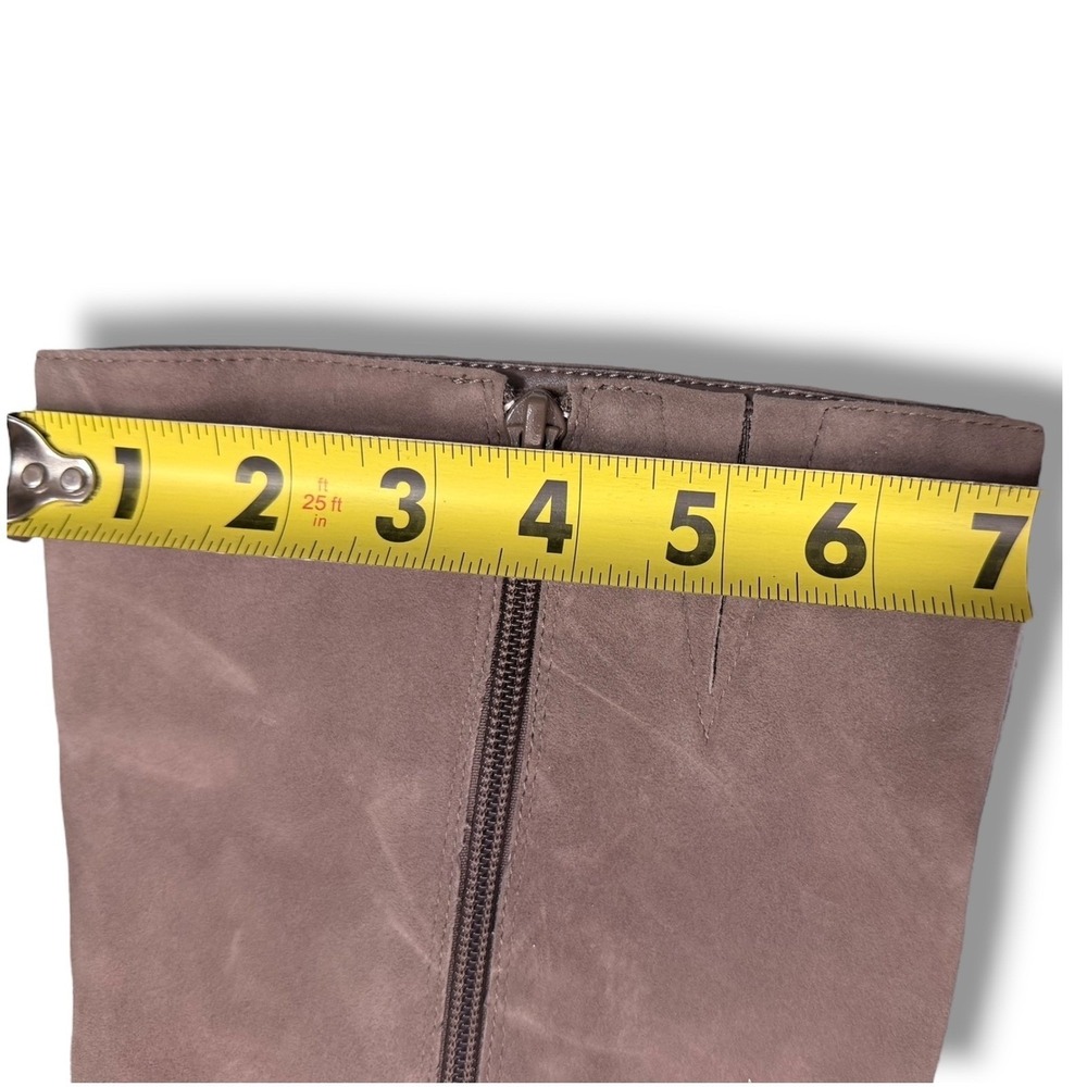 Antonio Melani Taupe Suede Knee High Boots with Gold Buckle Accent Size 6M - Picture 8 of 16